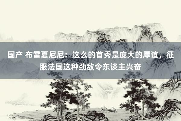 国产 布雷夏尼尼：这么的首秀是庞大的厚谊，征服法国这种劲敌令东谈主兴奋