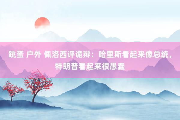 跳蛋 户外 佩洛西评诡辩：哈里斯看起来像总统，特朗普看起来很愚蠢