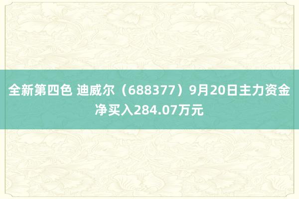 全新第四色 迪威尔（688377）9月20日主力资金净买入284.07万元