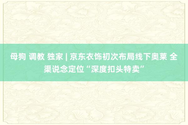 母狗 调教 独家 | 京东衣饰初次布局线下奥莱 全渠说念定位“深度扣头特卖”