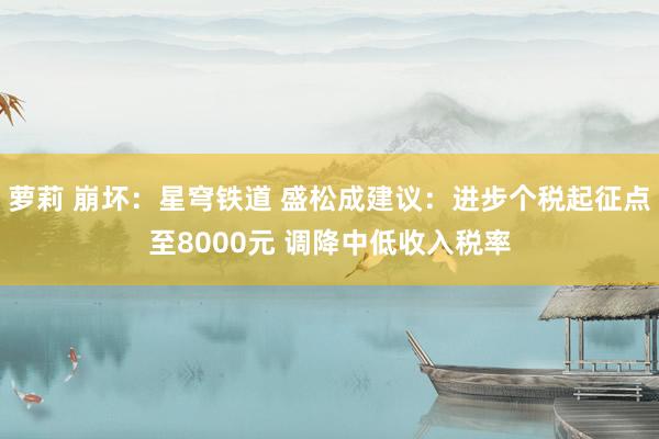 萝莉 崩坏：星穹铁道 盛松成建议：进步个税起征点至8000元 调降中低收入税率