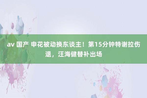 av 国产 申花被动换东谈主！第15分钟特谢拉伤退，汪海健替补出场