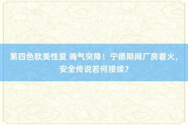 第四色欧美性爱 晦气突降！宁德期间厂房着火，安全传说若何接续？