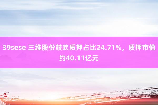 39sese 三维股份鼓吹质押占比24.71%，质押市值约40.11亿元