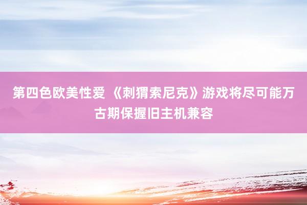 第四色欧美性爱 《刺猬索尼克》游戏将尽可能万古期保握旧主机兼容