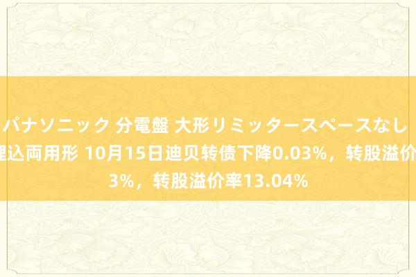 パナソニック 分電盤 大形リミッタースペースなし 露出・半埋込両用形 10月15日迪贝转债下降0.03%，转股溢价率13.04%