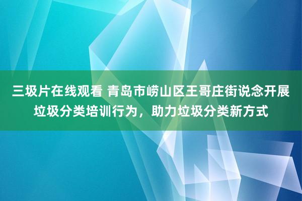 三圾片在线观看 青岛市崂山区王哥庄街说念开展垃圾分类培训行为，助力垃圾分类新方式