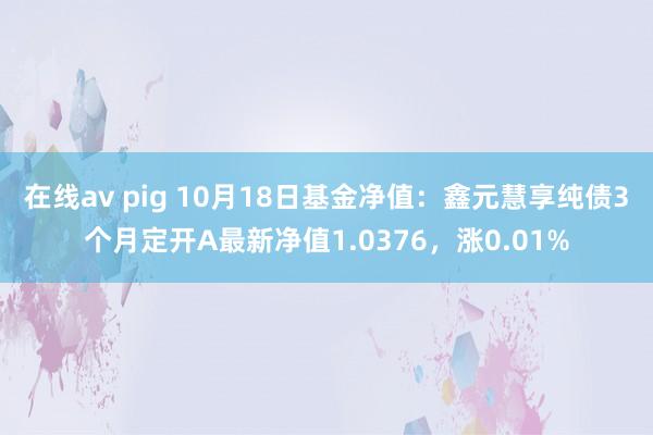 在线av pig 10月18日基金净值：鑫元慧享纯债3个月定开A最新净值1.0376，涨0.01%