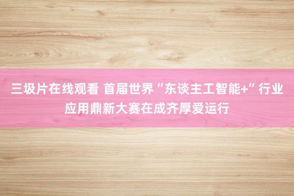 三圾片在线观看 首届世界“东谈主工智能+”行业应用鼎新大赛在成齐厚爱运行