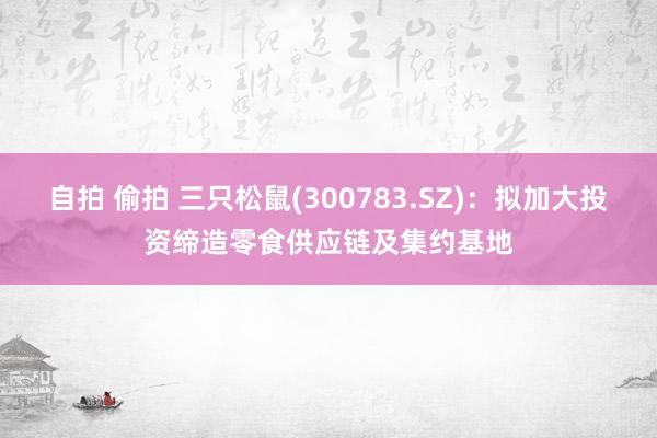 自拍 偷拍 三只松鼠(300783.SZ)：拟加大投资缔造零食供应链及集约基地