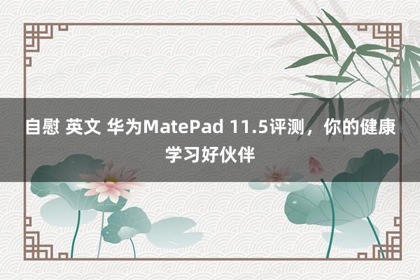 自慰 英文 华为MatePad 11.5评测，你的健康学习好伙伴