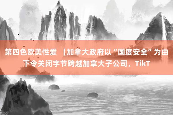 第四色欧美性爱 【加拿大政府以“国度安全”为由下令关闭字节跨越加拿大子公司，TikT