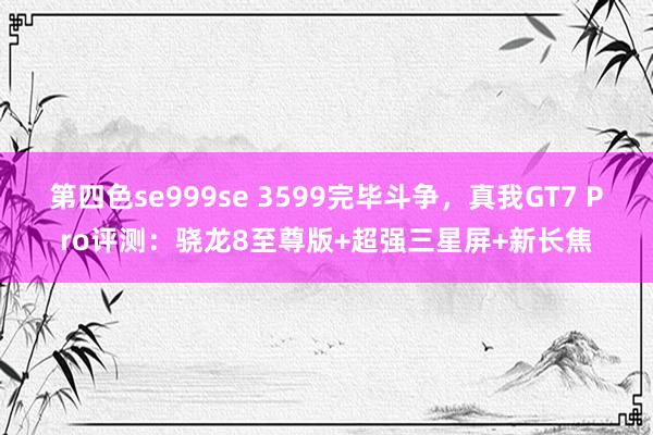 第四色se999se 3599完毕斗争，真我GT7 Pro评测：骁龙8至尊版+超强三星屏+新长焦