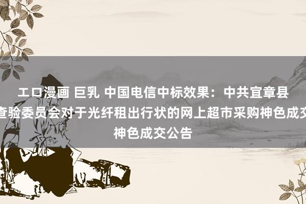 エロ漫画 巨乳 中国电信中标效果：中共宜章县次序查验委员会对于光纤租出行状的网上超市采购神色成交公告