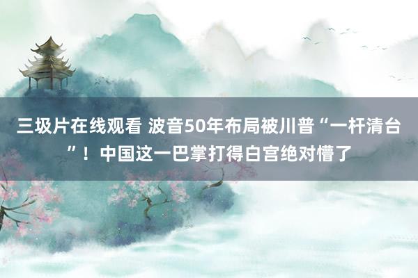 三圾片在线观看 波音50年布局被川普“一杆清台”！中国这一巴掌打得白宫绝对懵了