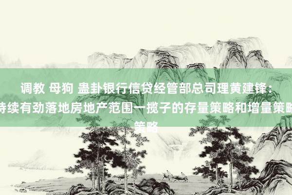 调教 母狗 蛊卦银行信贷经管部总司理黄建锋：持续有劲落地房地产范围一揽子的存量策略和增量策略