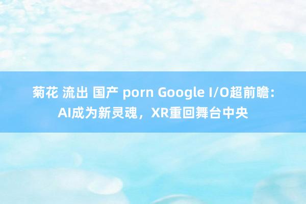 菊花 流出 国产 porn Google I/O超前瞻：AI成为新灵魂，XR重回舞台中央